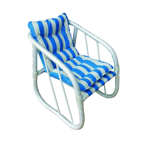 Dalessio Striped Outdoor Chair White and Blue – Urban Galleria