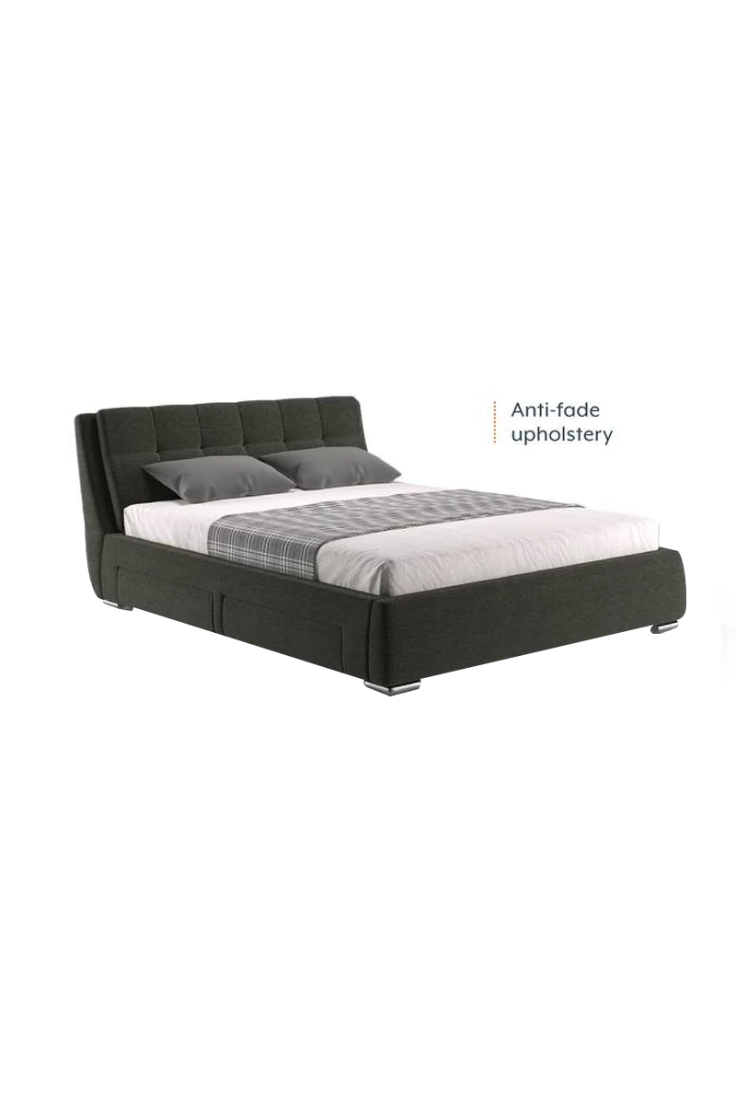 Edler Upholstered Double Bed Charcoal Grey – Urban Galleria