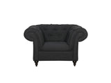 Andres 1 Seater Sofa - Black Leatherite
