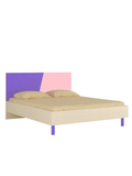 Adamek Queen Bed in Lavender Purple & English Pink Colour