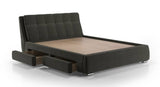 Edler Upholstered Double Bed - Charcoal Grey