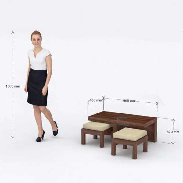 Conan Coffee Table with Stools