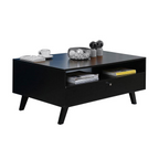 Perla Coffee Table with One Drawer in Black Colour