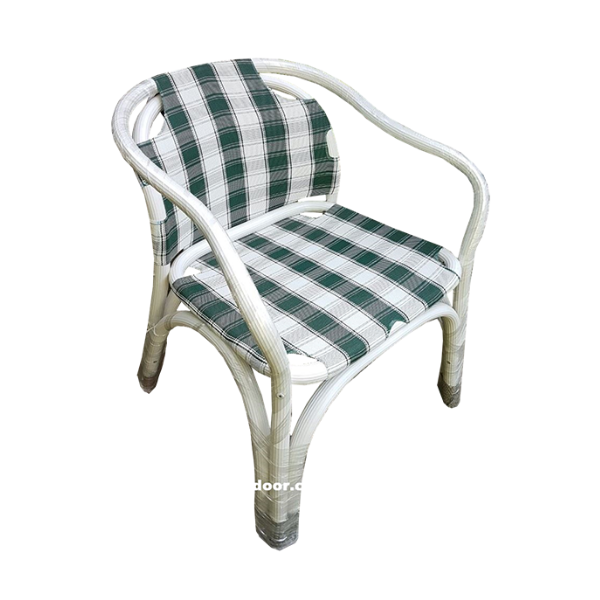 Faulkner Stripe Check Chair - White and Green