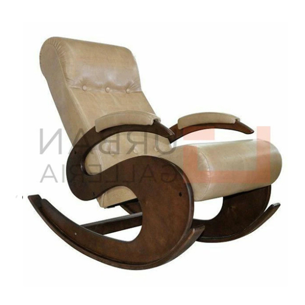 Leather Seat Rocking Chair Biege