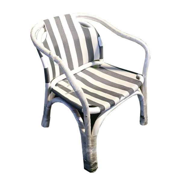 Pamuk Stripe Chair - White and Purple