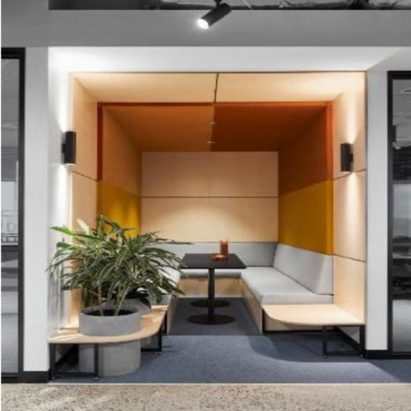 Meeting Room Set ( 2 Sofa & 1 Table) With 2 Feet High Additional Back