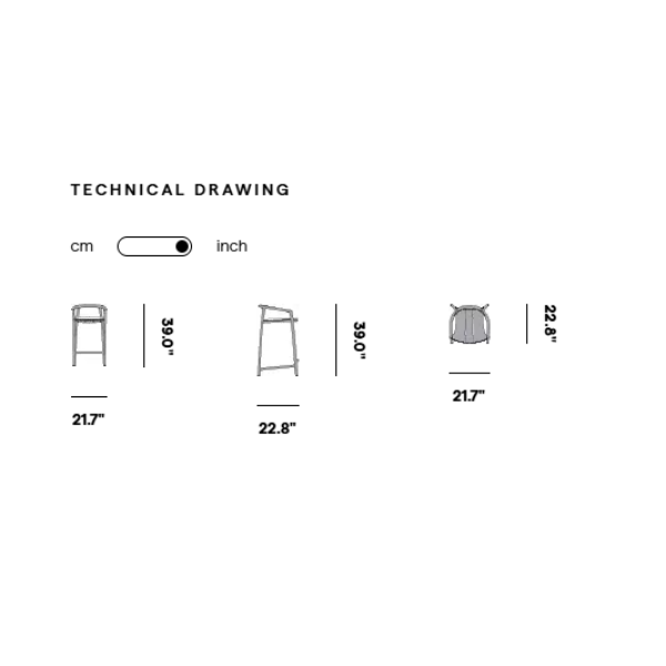 Charlotte Wooden Bar Stool