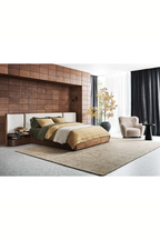 Alumiyano Upholstered Double Bed with Side Tables