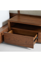 Alumiyano Upholstered Double Bed with Side Tables