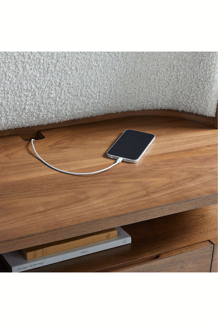 Alumiyano Upholstered Double Bed with Side Tables