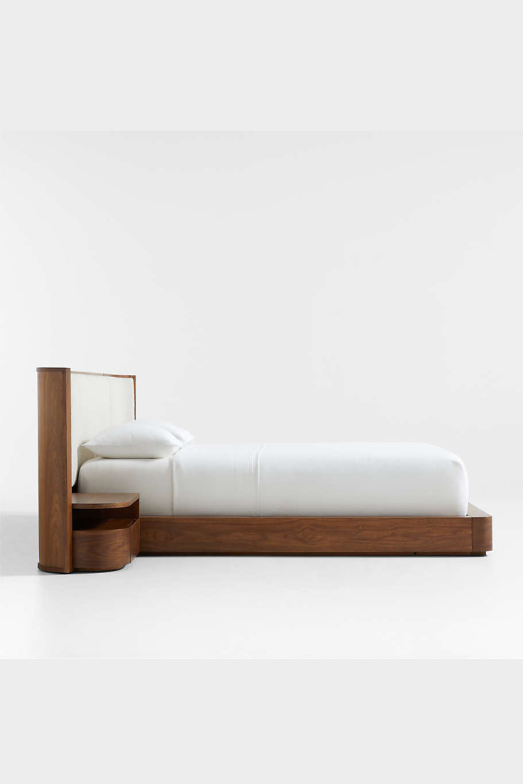 Alumiyano Upholstered Double Bed with Side Tables