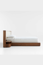 Alumiyano Upholstered Double Bed with Side Tables