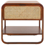 Yunikoli Wooden Rattan Bedside Table