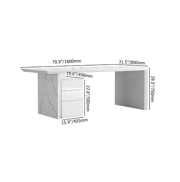 Alberro White Exective Table
