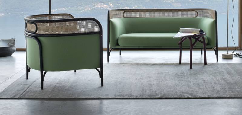 Hoortine 3.5 Seater Cane Sofa Green