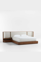 Alumiyano Upholstered Double Bed with Side Tables