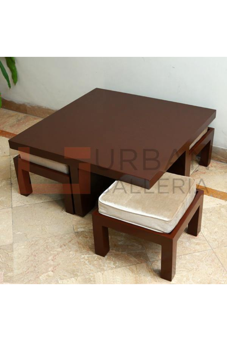 Adalicia Coffee Table with 4 Stools