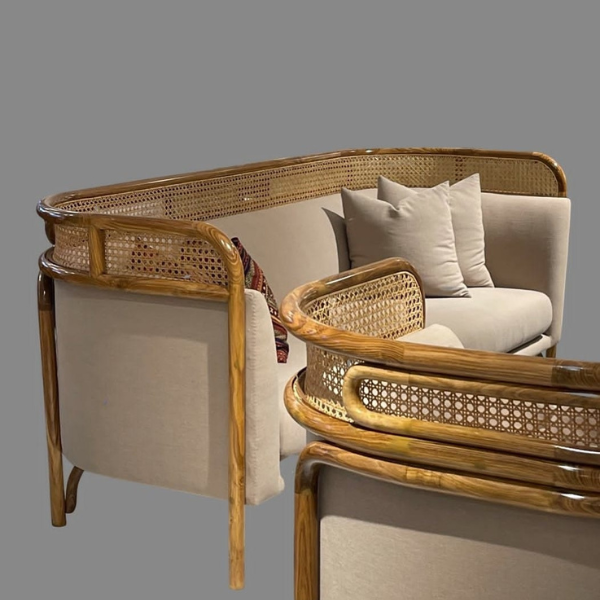 Hoortine 3.5 Seater Cane Sofa