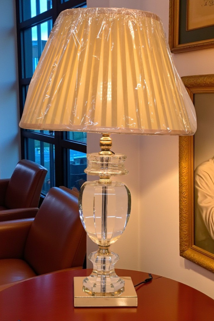 Aquamarine Crystal Table lamp Pair