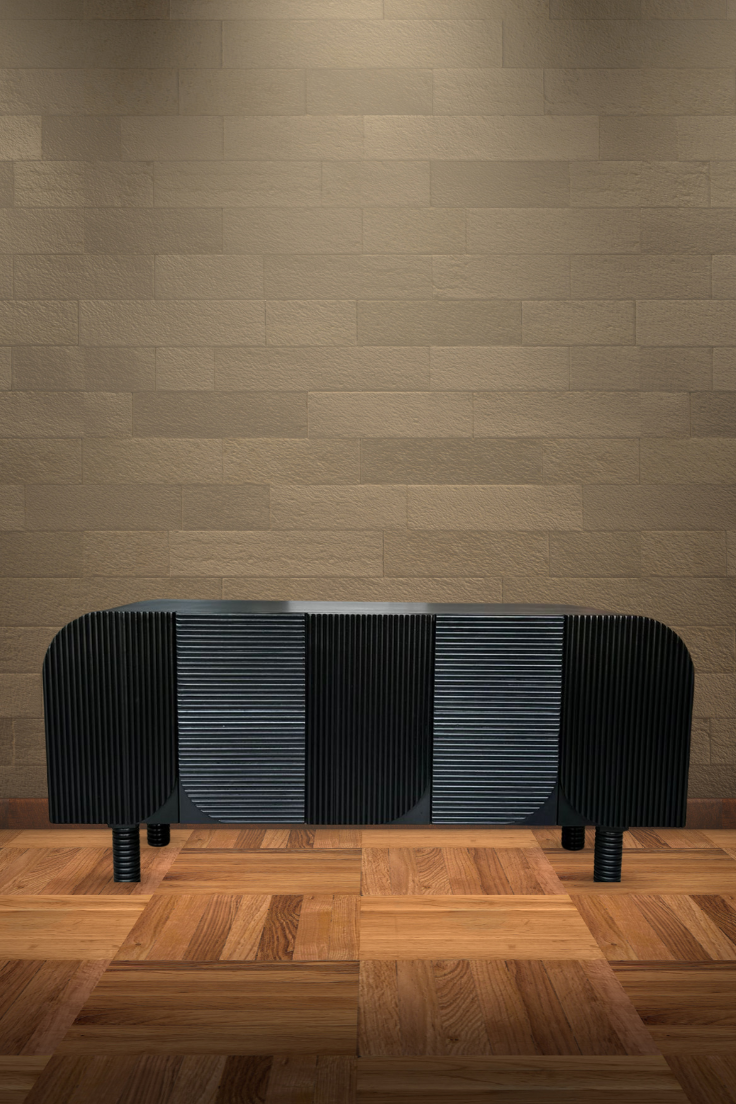 Aurelia Ribbed Console Black