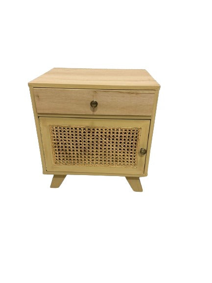 Fane Bed Side Table with cane finish
