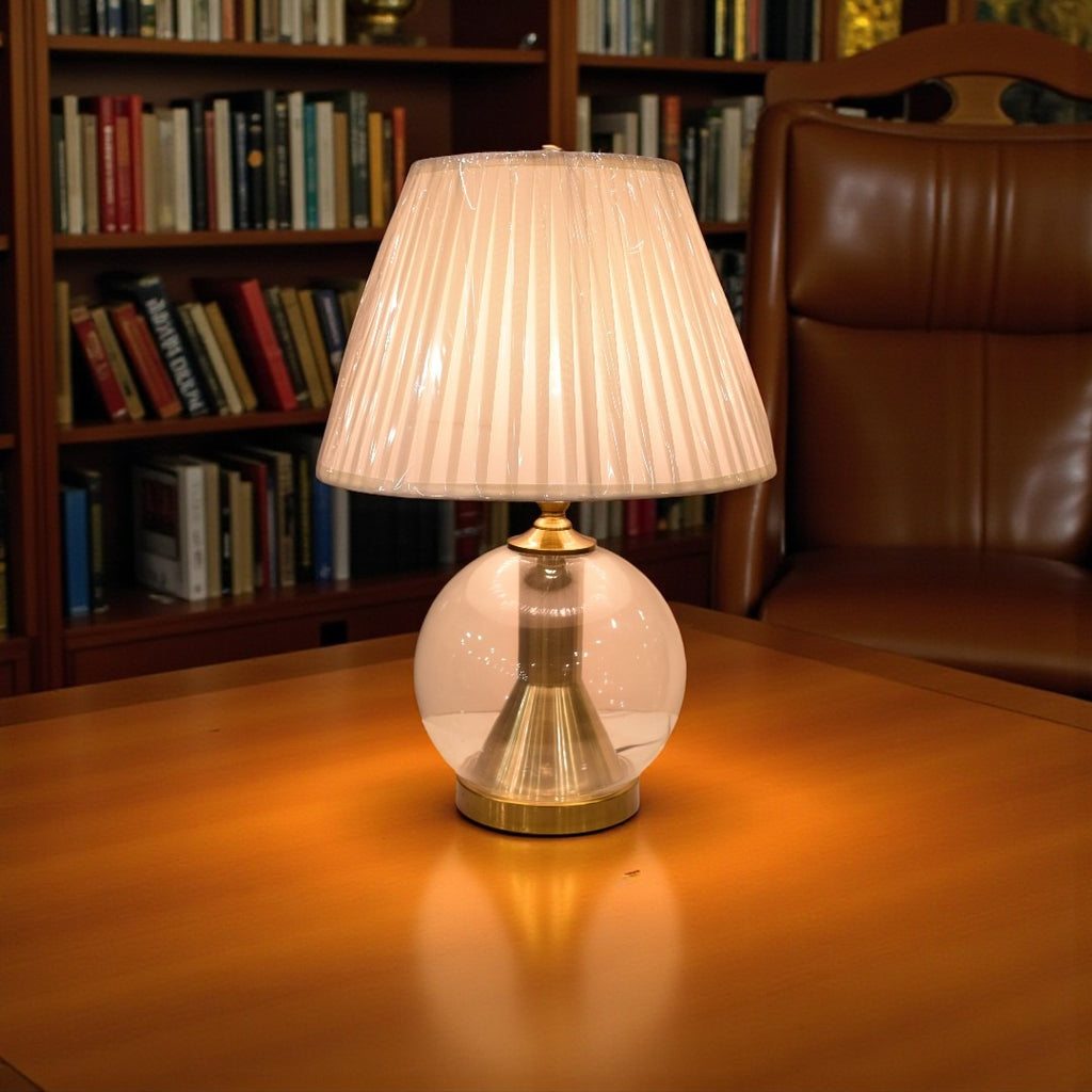 Peridot Glass Table lamp Pair
