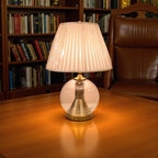 Peridot Glass Table lamp Pair