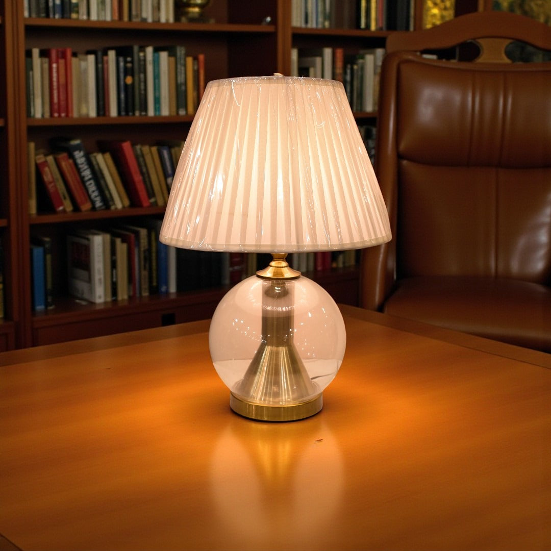 Peridot Glass Table lamp Pair