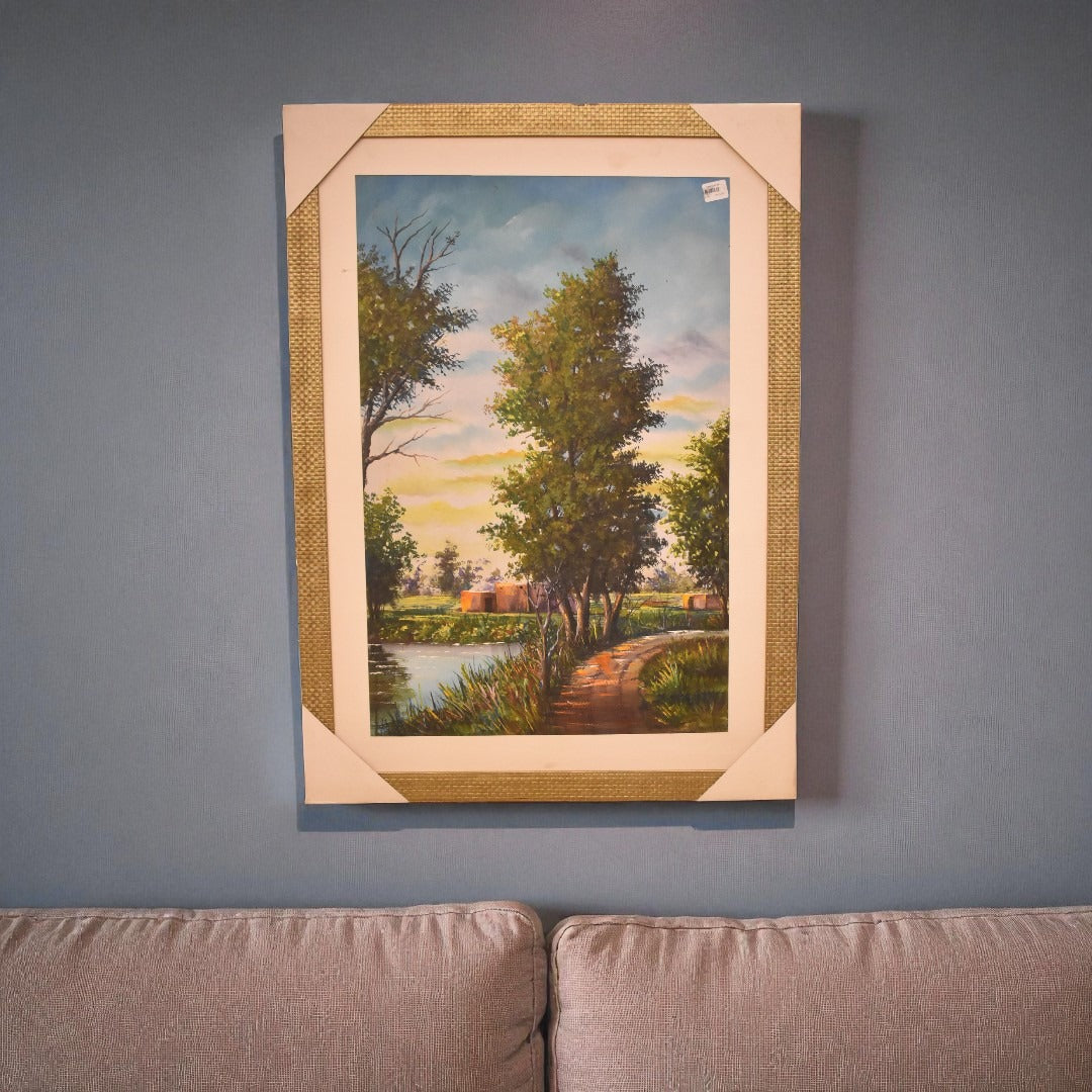 Linen Horizon Oil Painting