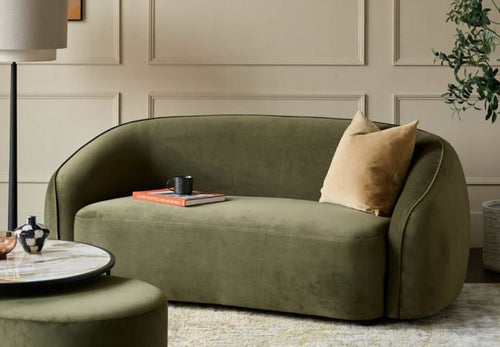 Two Seater Sofa With Round Stool