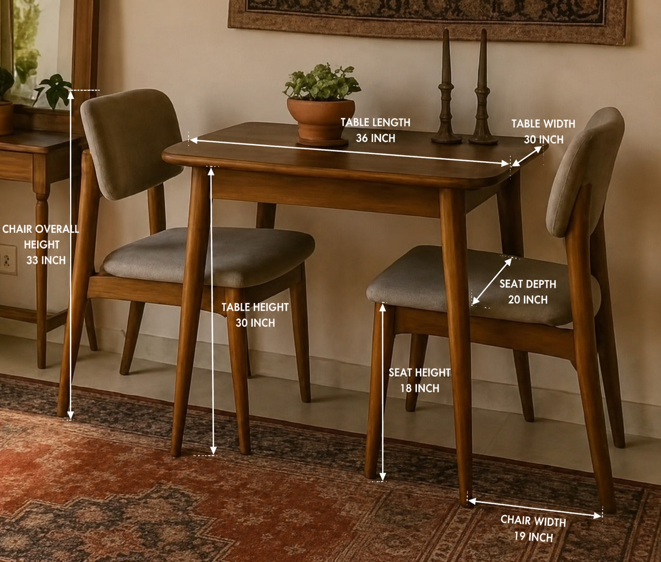 Dinning Set of Two chairs and Table