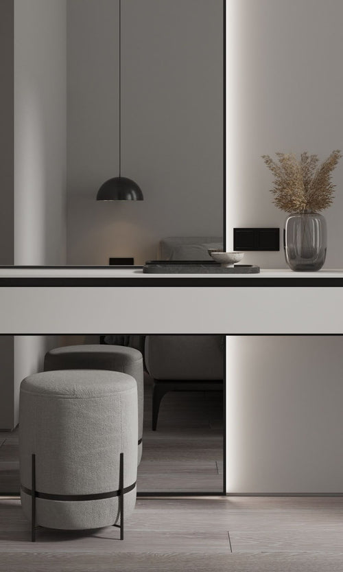 Arino Dresser Floating & Mirror Without Stool