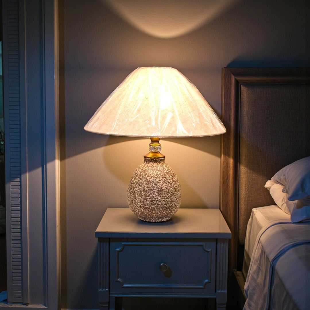 Stone Glow Table Lamp Pair