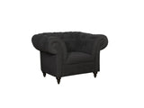 Andres 1 Seater Sofa - Black Leatherite - Urban Galleria