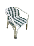 Faulkner Stripe Check Chair - White and Green