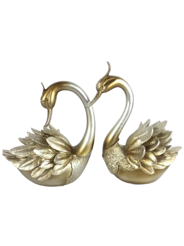 Birch Antique Gold Swan Figuerine