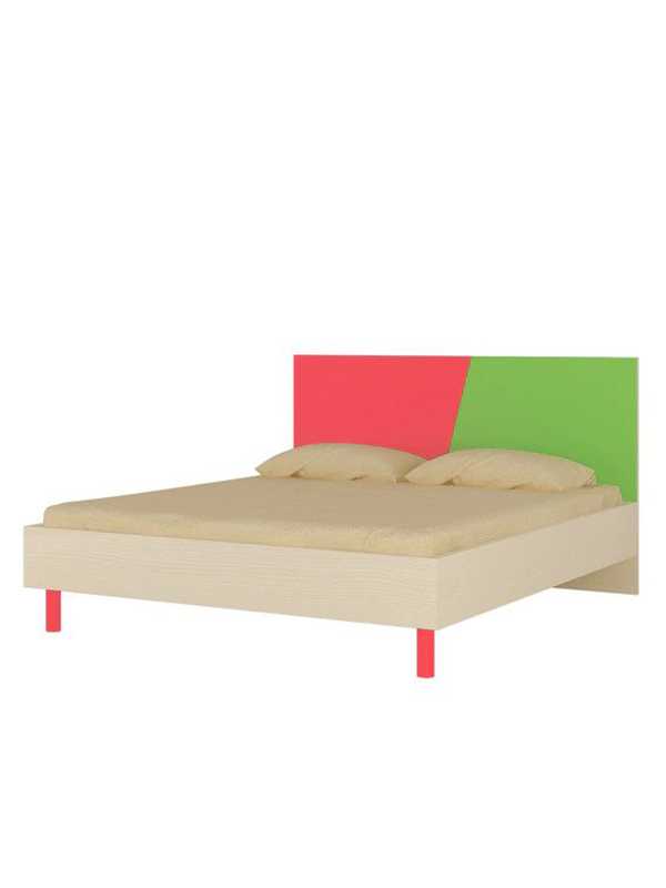 Quitaque Queen Bed in Strawberry Pink & Verdant Green Colour