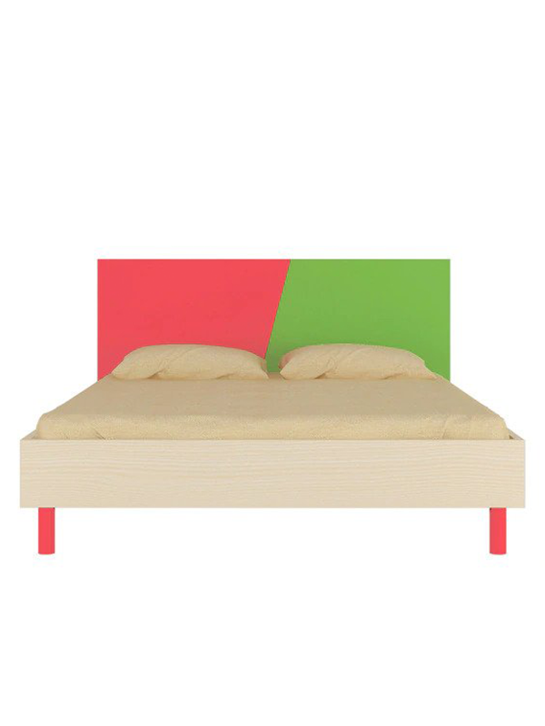 Quitaque Queen Bed in Strawberry Pink & Verdant Green Colour