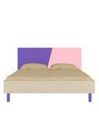 Adamek Queen Bed in Lavender Purple & English Pink Colour - Urban Galleria
