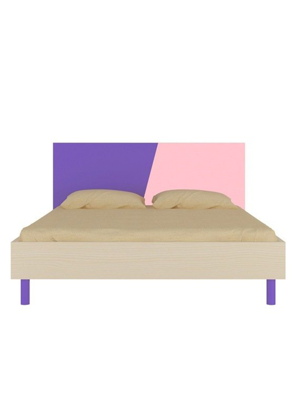 Adamek Queen Bed in Lavender Purple & English Pink Colour - Urban Galleria