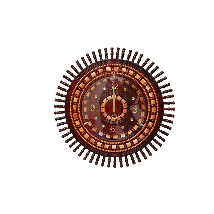 Mohagni Wooden Clock - Handcarved