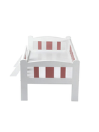 Rondo Kids Bed in White with Pink Stirpes