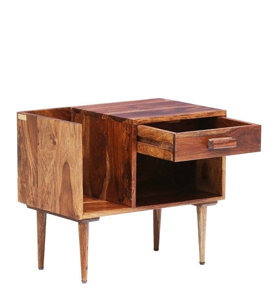 Trough Bed Side Table - Mohagony Brown