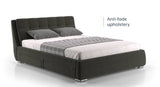 Edler Upholstered Double Bed - Charcoal Grey