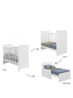 Seline Convertible Baby Crib in Satin White Finish