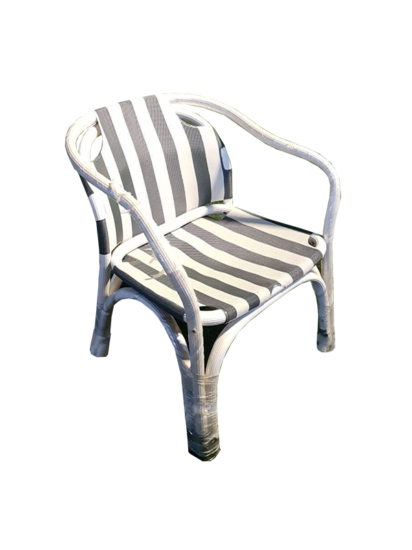 Pamuk Stripe Chair - White and Purple