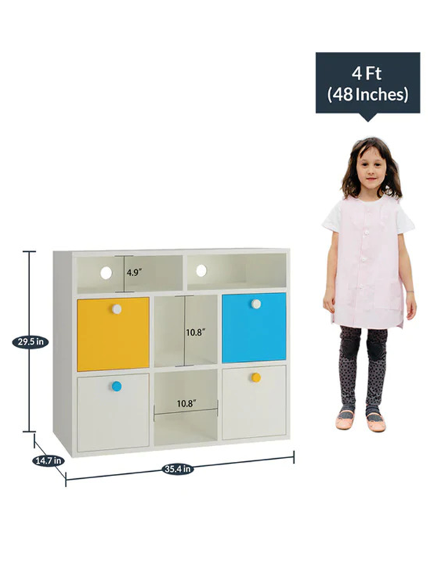 Oliwia Standard Kids Storage Cabinet in Yellow & Blue Colour