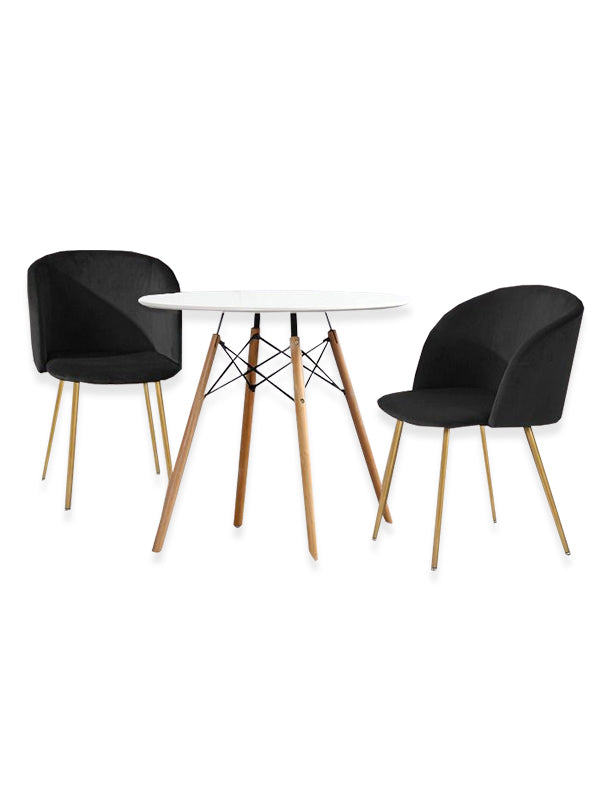 Birch Dining Set - Black white