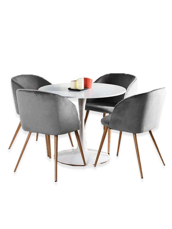 White grey deals dining set